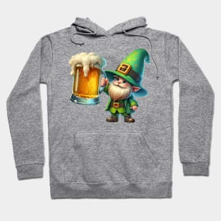 St Patricks Day Gnome Drinking Beer Hoodie